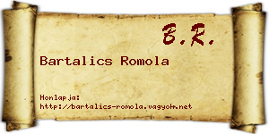 Bartalics Romola névjegykártya